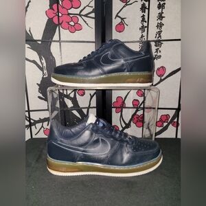 Rare Nike Air Force 1 Low Men's Navy Leather Sneakers